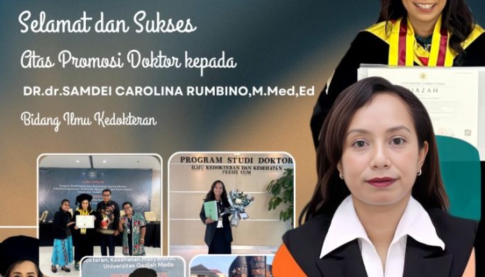 Mantap, Dokter Samdey C Rumbino Raih Gelar Doktor di UGM